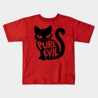 Pure Evil (Purr Evil?) Adorable Black Cat Kids T-Shirt